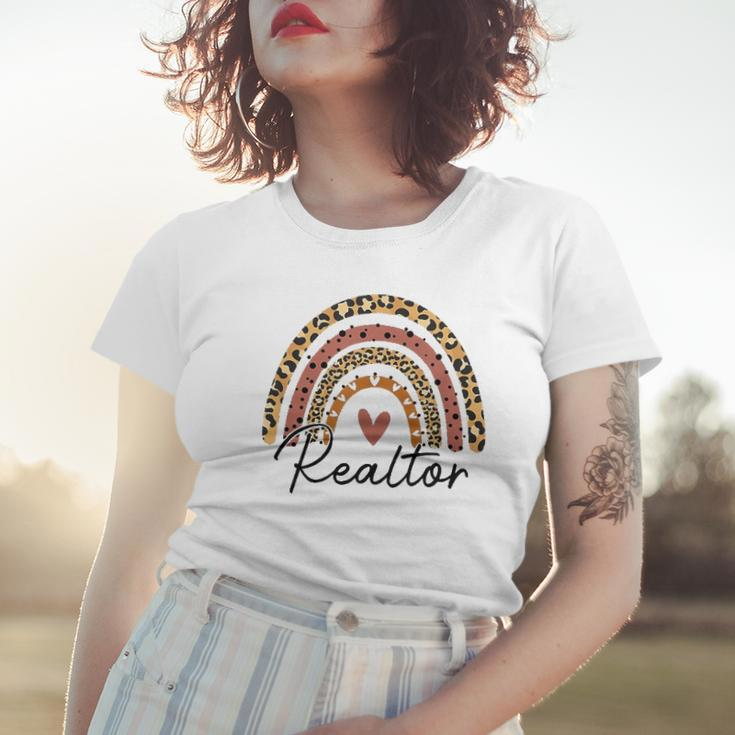 Realtor Leopard Rainbow Real Estate Agent Real Estate Life Women T-shirt Gifts for Her