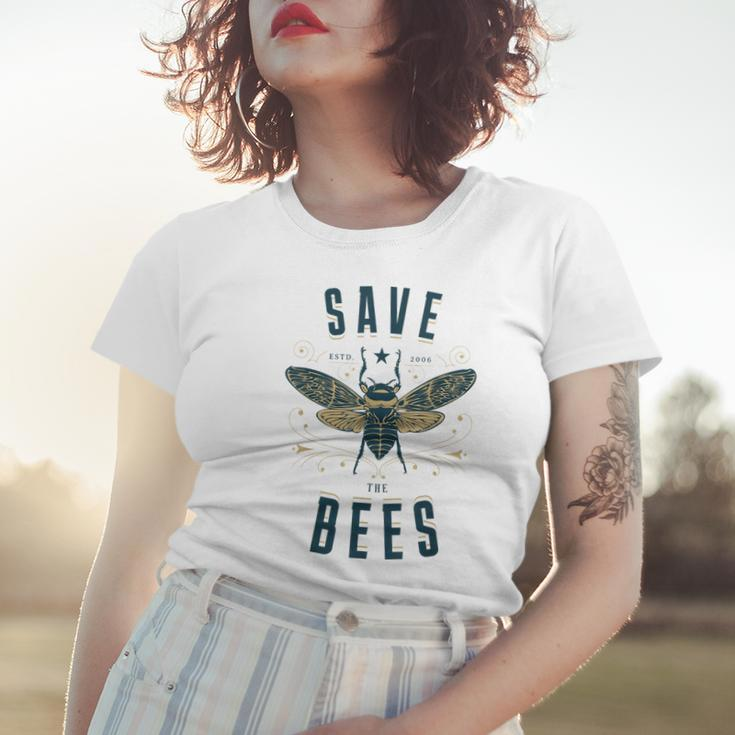 Retro Save The Bees Apiary Bee Beekeeper Earth Day Women T-shirt Gifts for Her