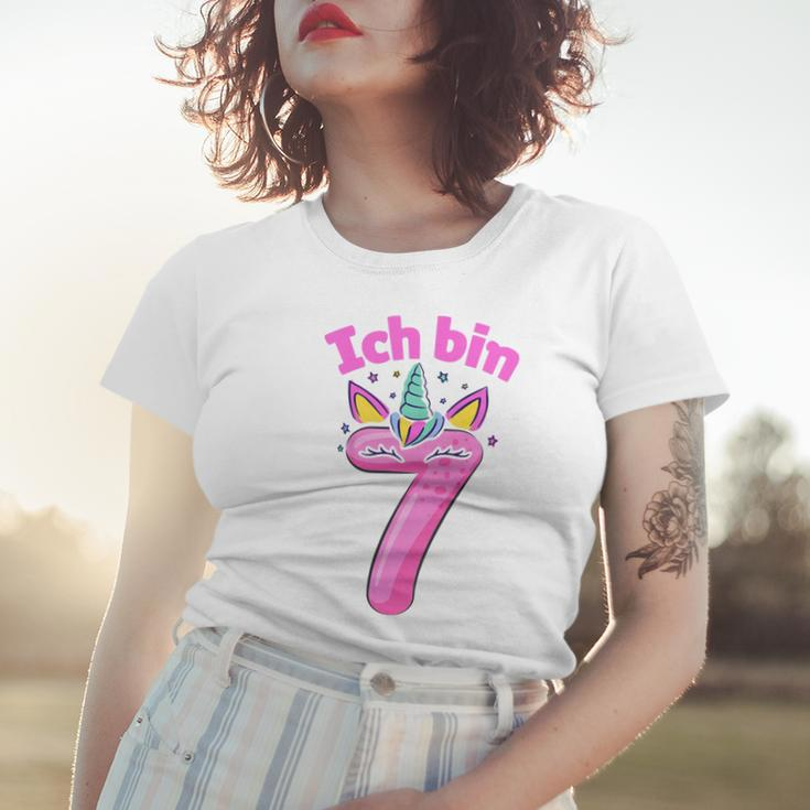 Unicorn 7. Geburtstag Frauen Tshirt für Mädchen, Zauberhaftes 7 Jahre Motiv Geschenke für Sie