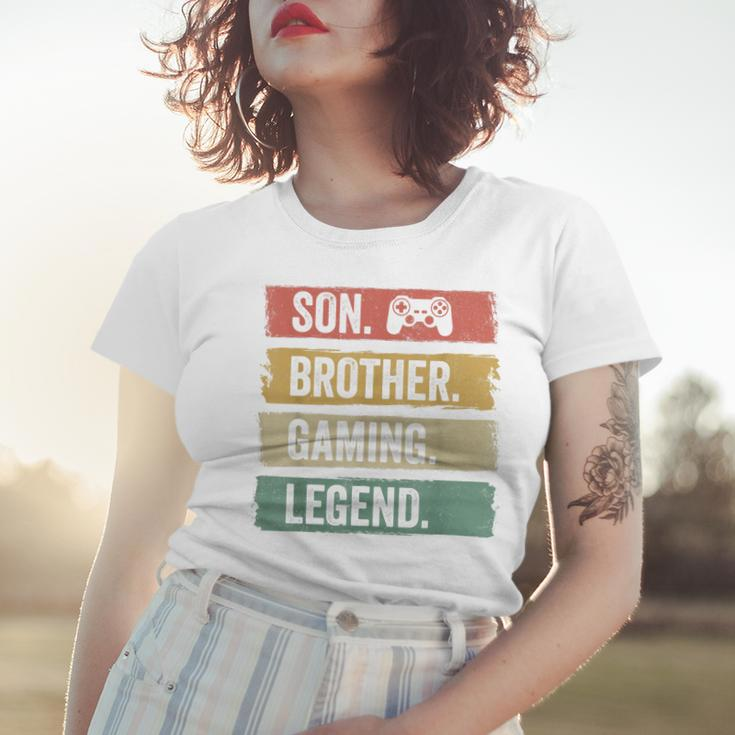 Vintage Sohn Bruder Gaming Legende Retro Video Gamer Boy Frauen Tshirt Geschenke für Sie