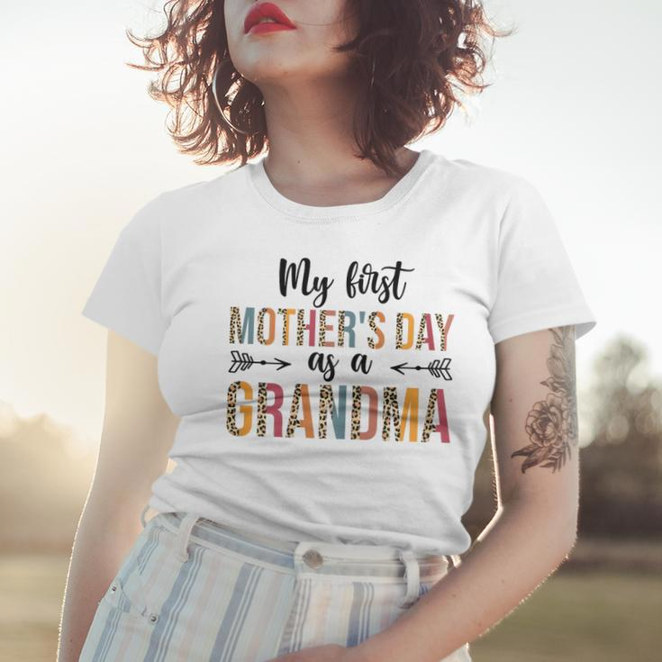 Womens My First Mothers Day As A Grandma Leopard Mothers Day 2023 Women T-shirt Gifts for Her