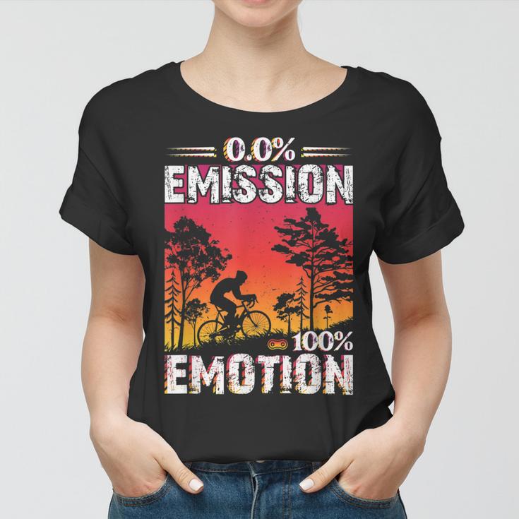 0 Emission 100 Emotion Anti E-Bike Fahrradfahrer Frauen Tshirt