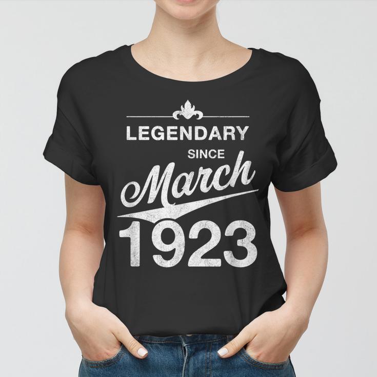 100 Geburtstag 100 Jahre Alt Legendär Seit März 1923 V4 Frauen Tshirt