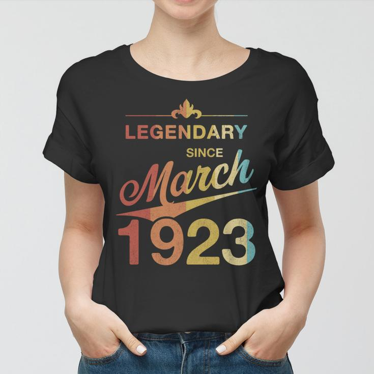 100 Geburtstag 100 Jahre Alt Legendär Seit März 1923 V6 Frauen Tshirt