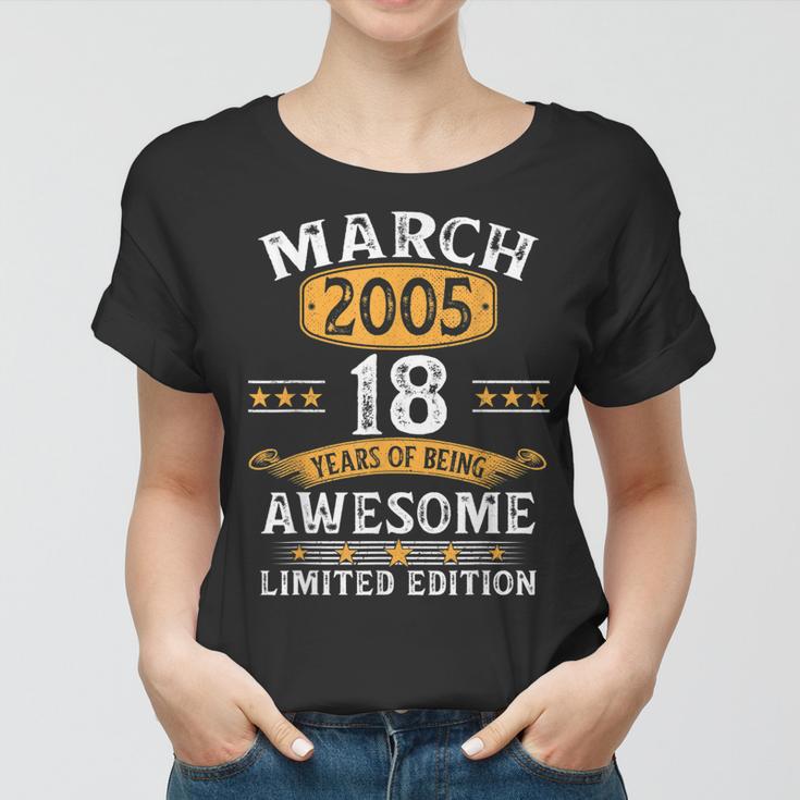 18 Geburtstag Geschenke Mann Frau Jahrgang März 2005 Frauen Tshirt