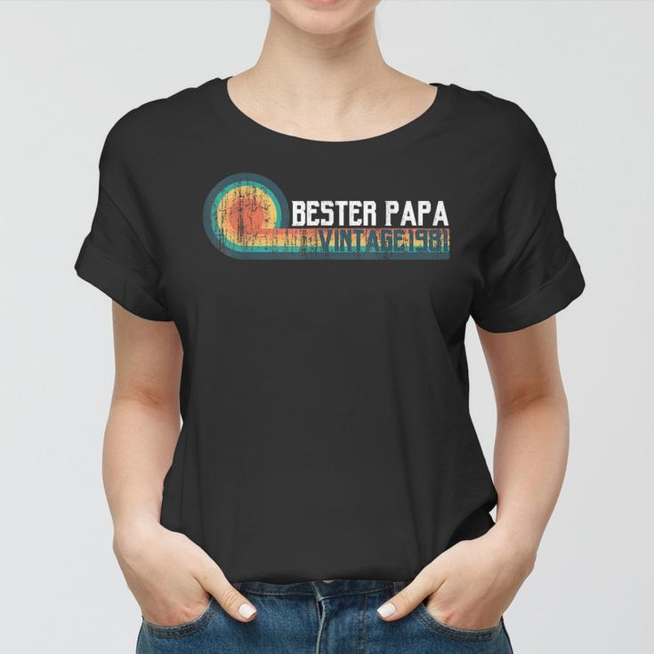 1981 Geburtstag Jahrgang Retro Vintage Geschenk Bester Papa Frauen Tshirt