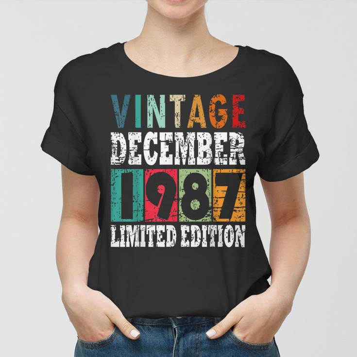 1987 Born In December Retro-Geschenkidee Frauen Tshirt