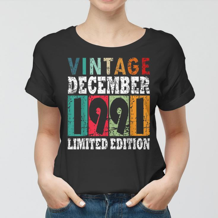 1991 Born In December Retro-Geschenkidee Frauen Tshirt