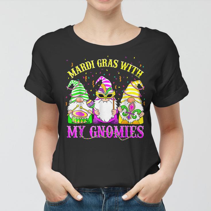 Mardi Gras With My Gnomies 2023 Love Mardi Gras Costume Love  Women T-shirt