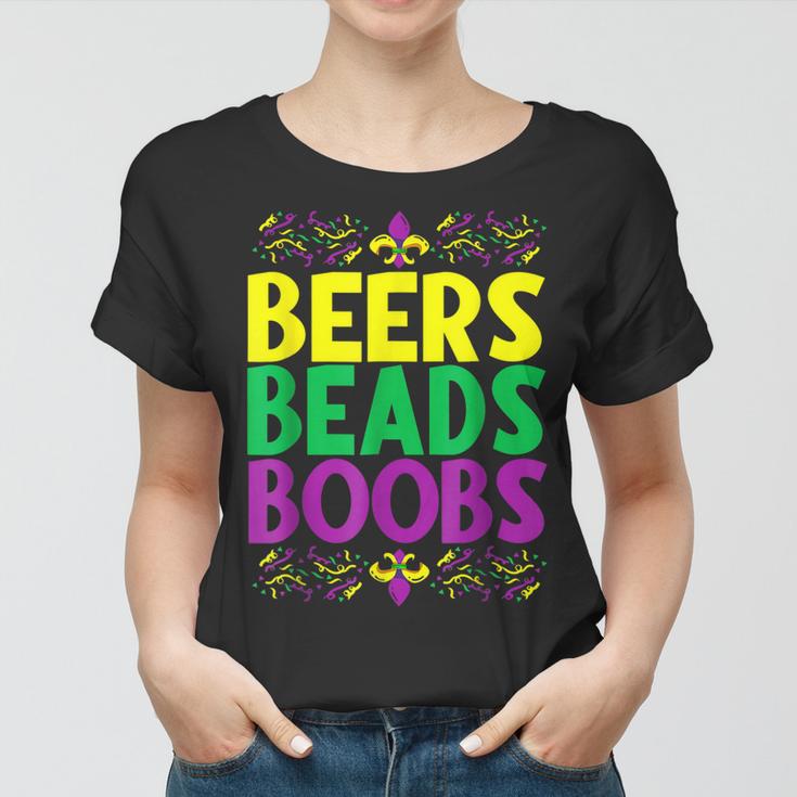 Beers Beads Boobs Mardi Gras Celebration Carnival Costume  Women T-shirt