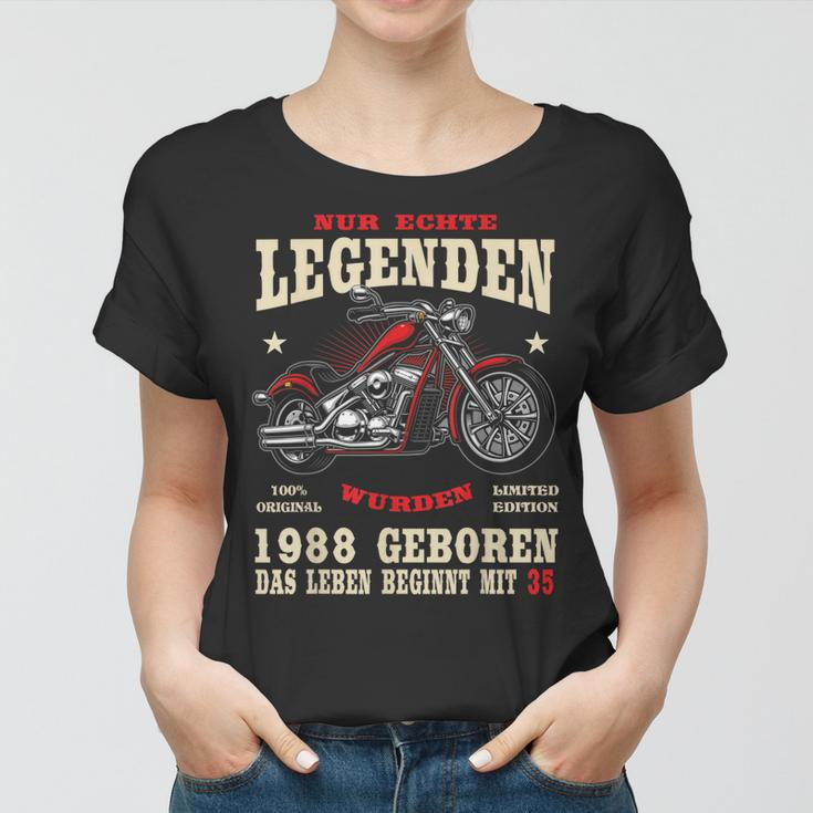 35. Geburtstag Biker Frauen Tshirt 1988, Herren Motorrad Chopper Design