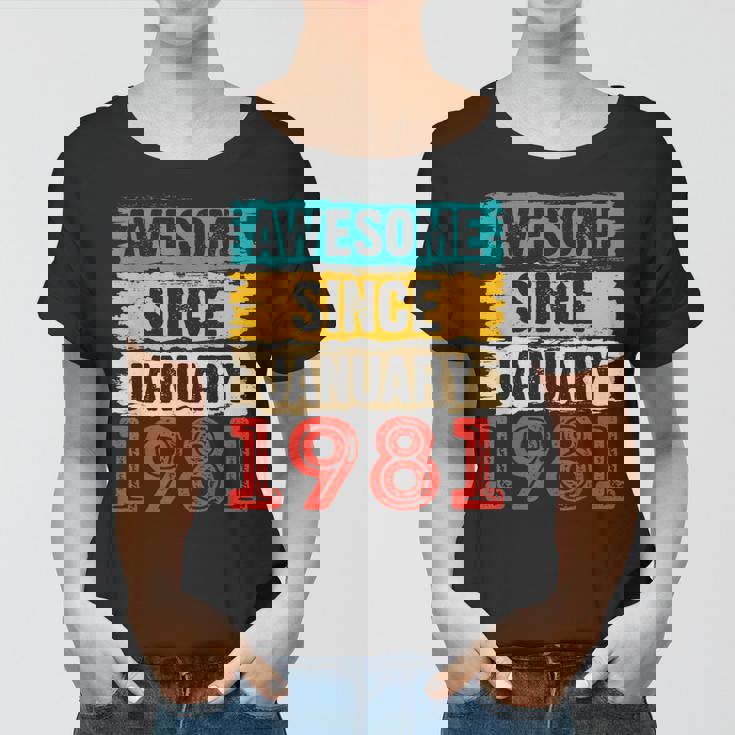 42 Year Old Awesome Since Januar 1981 42 Geburtstag Geschenke Frauen Tshirt