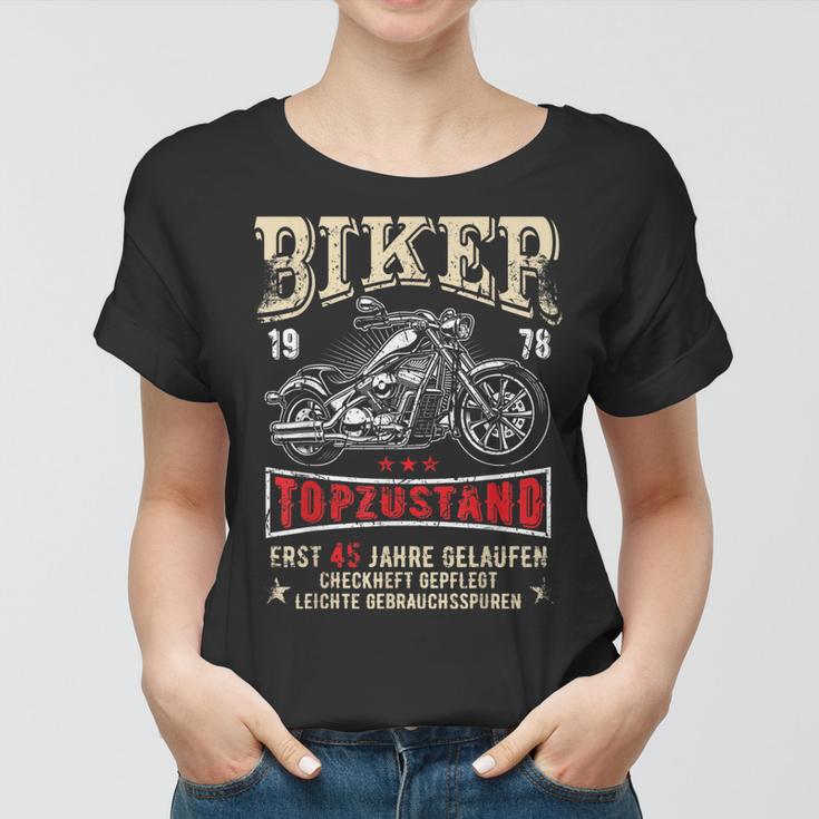 45. Geburtstag Motorrad Frauen Tshirt 1978 Vintage Biker Herren