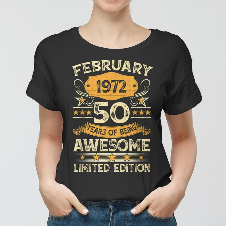 50 Year Old Gift Vintage February 1972 50Th Birthday Gift Women T-shirt