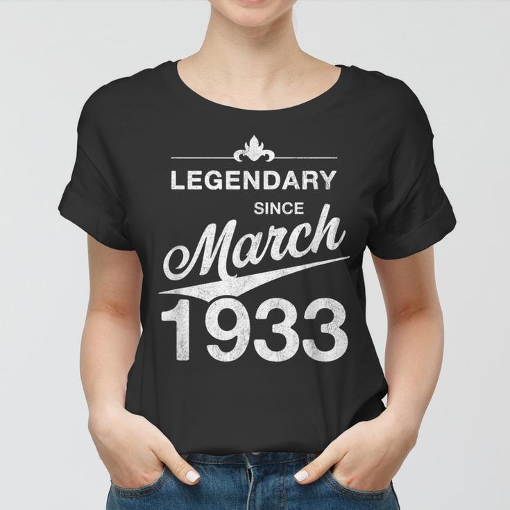 90 Geburtstag 90 Jahre Alt Legendär Seit März 1933 V5 Frauen Tshirt