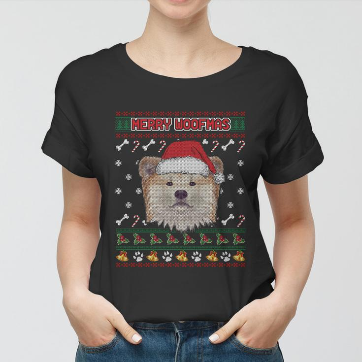 Akita Inu Dog Merry Woofmas Ugly Christmas Sweater Meaningful Gift Women T-shirt