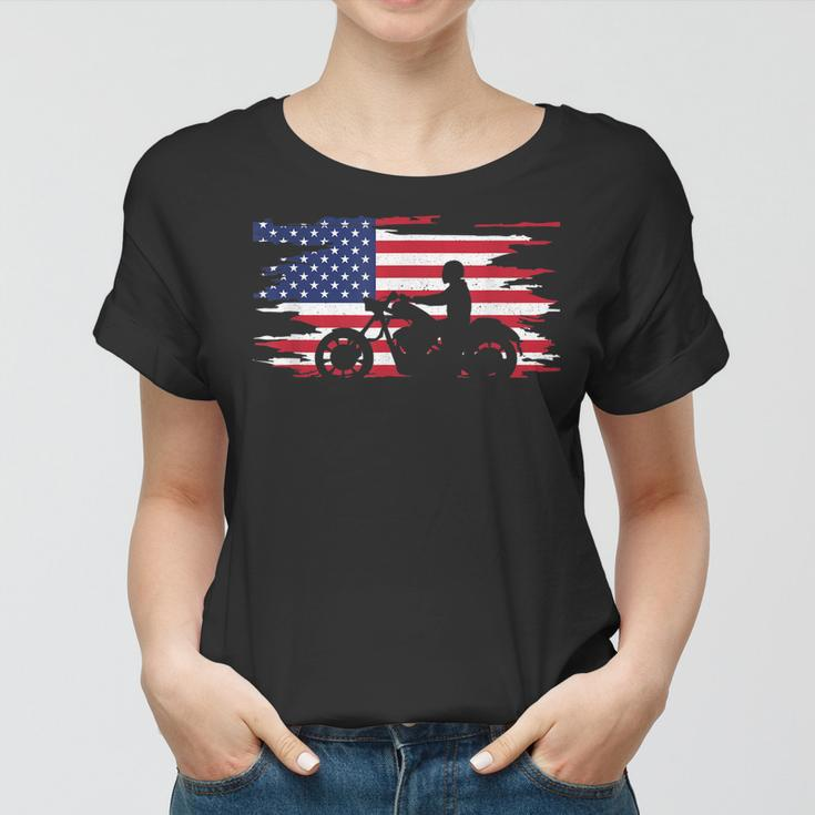 American Flag Motorcycle Apparel Motorcycle Women T-shirt