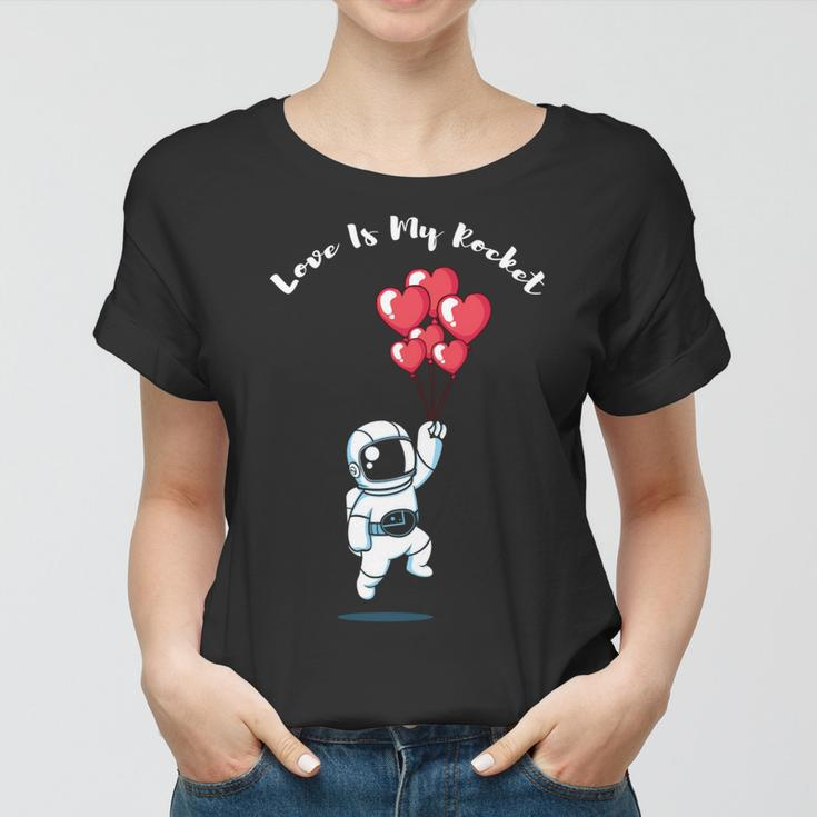 Astronaut Space Valentinstag Zitat Herzen Happy Valentines Frauen Tshirt