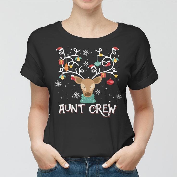 Aunt Crew Weihnachtsmann Hut Rentier Passender Pyjama Frauen Tshirt