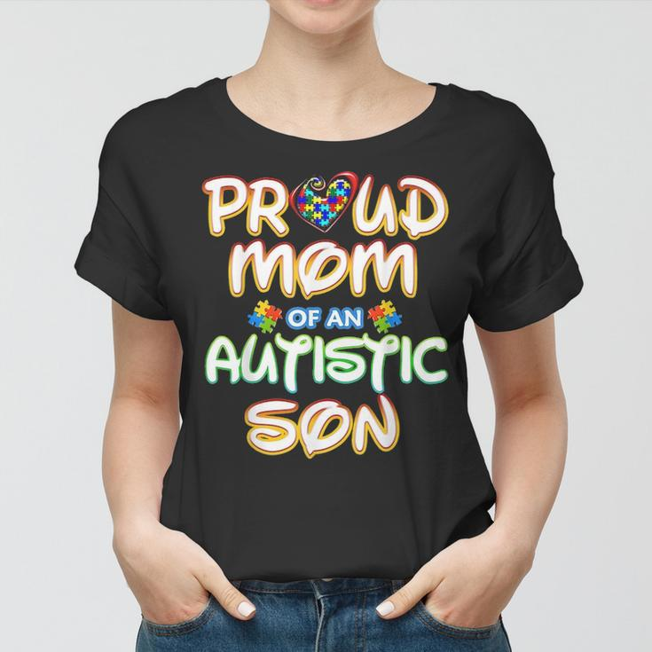 Autism Awareness Family Proud Mom Of Autistic Son 2979 Women T-shirt
