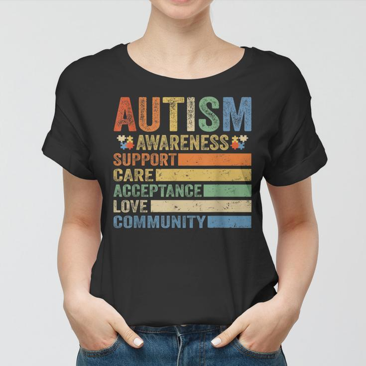Autism Awareness Support Care Acceptance For Women Mom Dad Women T-shirt