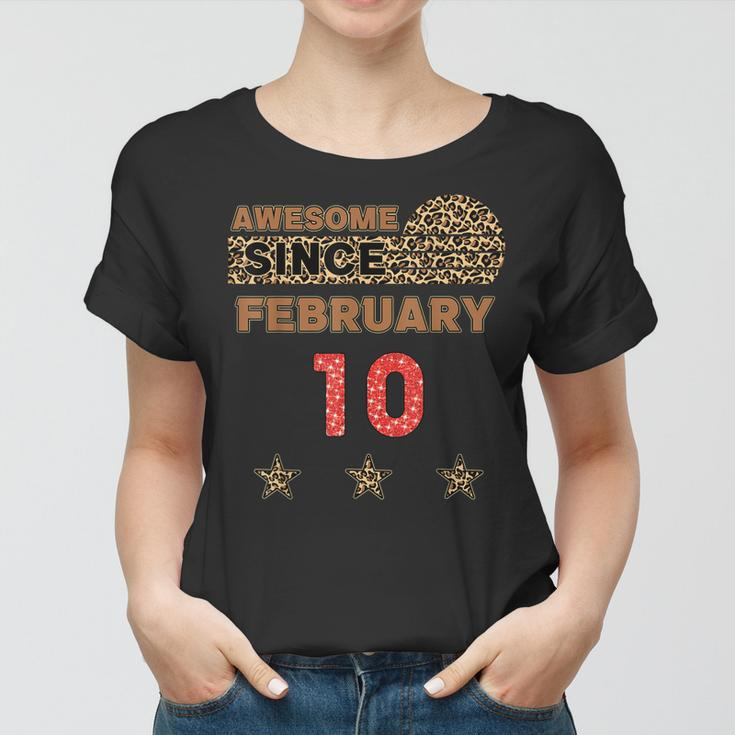 Awesome Since Februar 10 mit Leopardenmuster, Vintage Geburtstag Frauen Tshirt