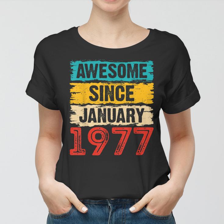 Awesome Since Januar 1977 Frauen Tshirt, Einzigartiges 46. Geburtstag Design