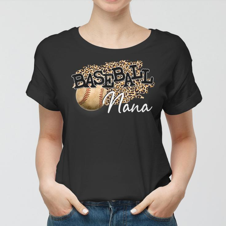 Baseball Nana Leopard Mothers Day Women T-shirt
