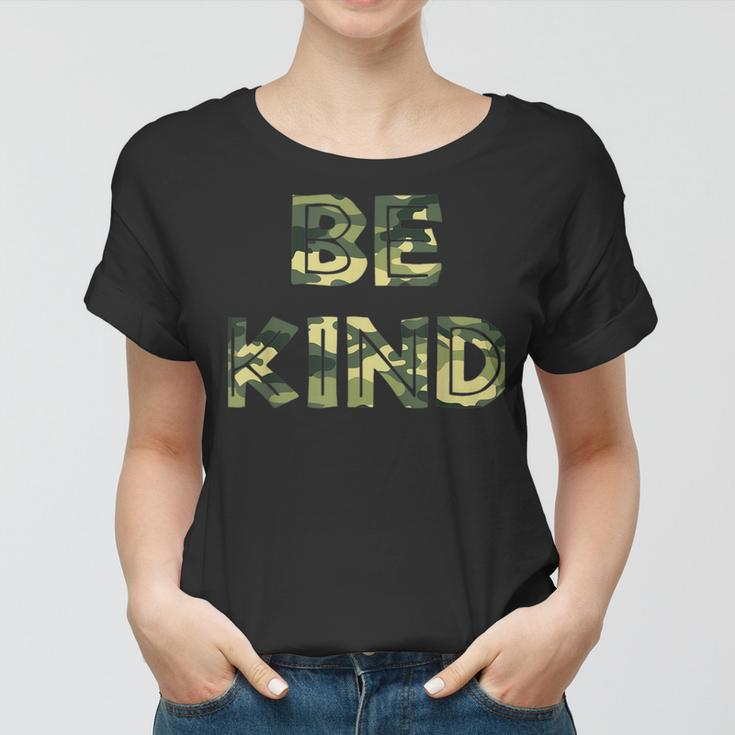 Be Kind Camo Military Antibullying Women T-shirt