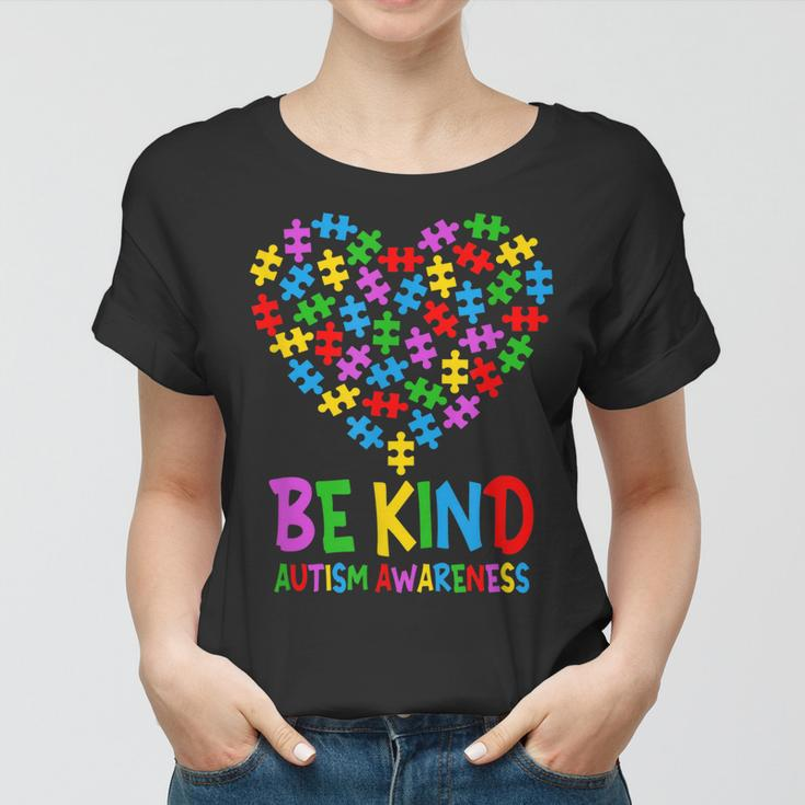 Be Kind Puzzle Heart Kindness Autism Awareness Men Women Kid Women T-shirt