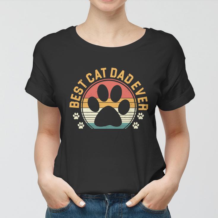 Best Cat Dad Ever Retro Sunset V2 Women T-shirt