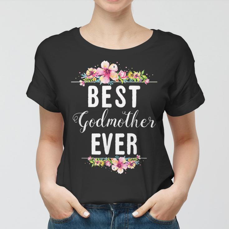 Best Godmother Ever Floral Design Family Matching Gift Women T-shirt