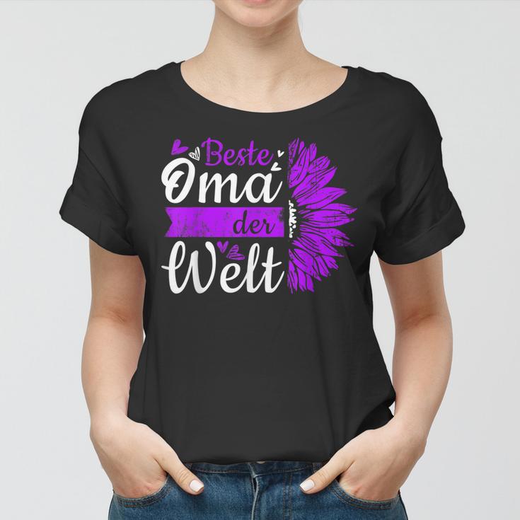 Beste Oma Der Welt Zum Muttertag Lila Blume Frauen Tshirt