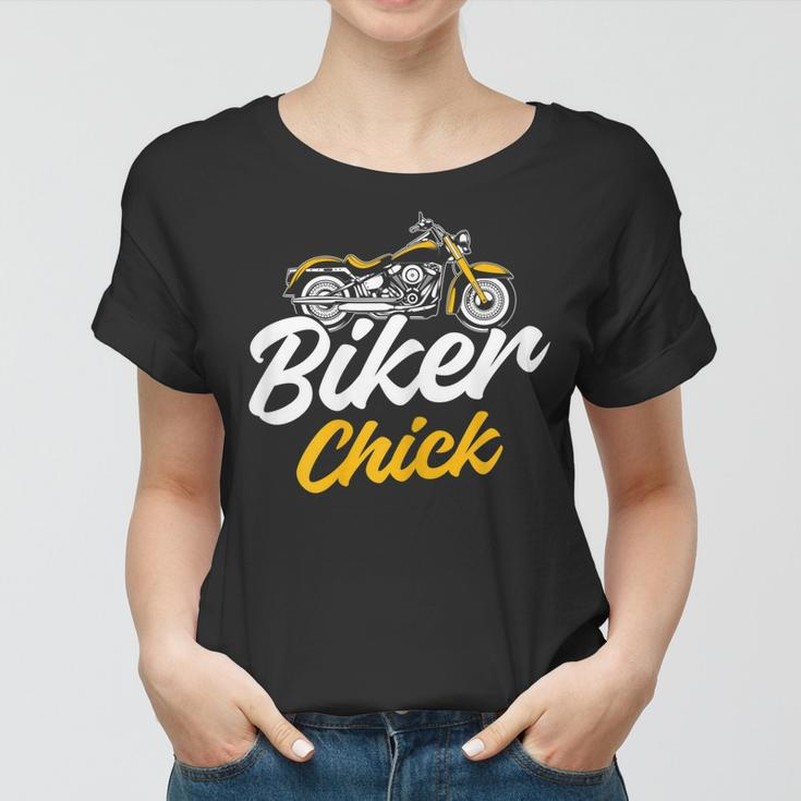 Biker Chick Cyclist Funny Girls Motorcycle Rider Gift For Womens Women T-shirt