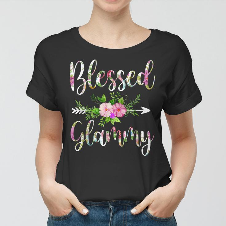 Blessed Glammy Floral For Women Mothers Day Grandma Women T-shirt