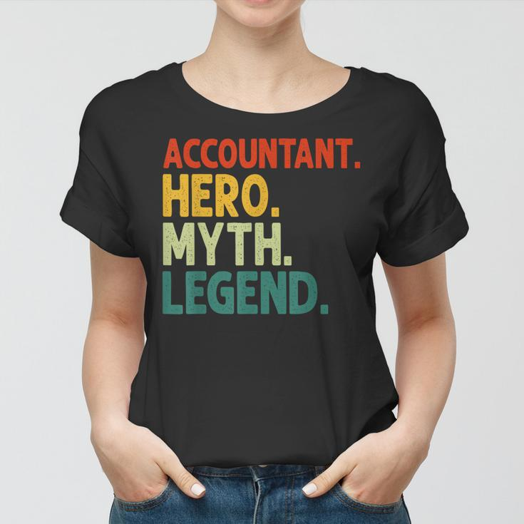 Buchhalter Hero Myth Legend Retro Vintage Buchhaltung V2 Frauen Tshirt