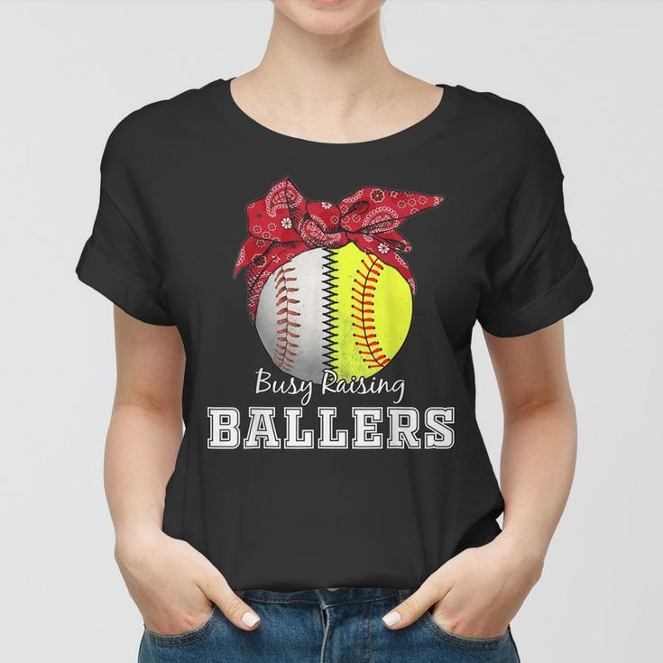 Busy Raising Ballers Softball Baseball Baseball Mom Gift Women T-shirt