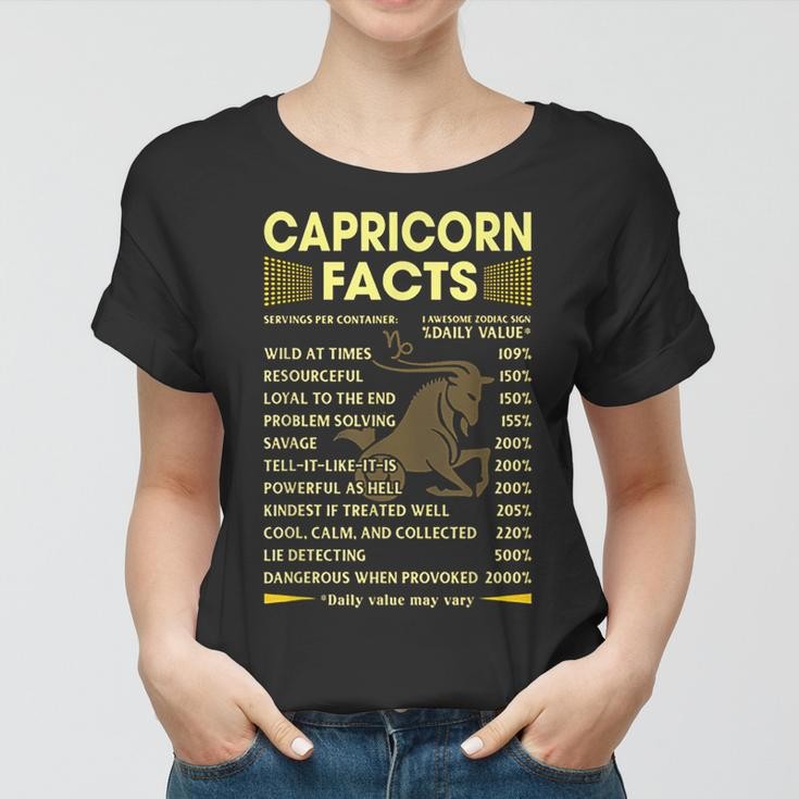 Capricorn Facts Zodiac Funny Capricorn Birthday Gift Women T-shirt