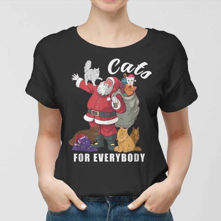 Cats For Everybody Weihnachtskatze Lustiges Weihnachtsmann Frauen Tshirt