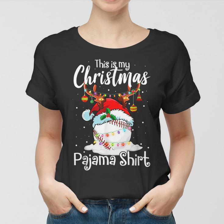 This Is My Christmas Baseball-Pyjama Für Mama Frauen Mädchen Frauen Tshirt