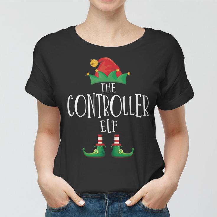 Controller Elf Gamer Familie Passender Pyjama Weihnachten Frauen Tshirt