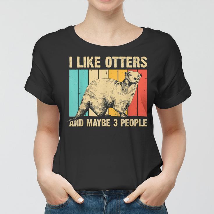 Cool Otter Design For Men Women Kids Vintage Sea Otter Lover Women T-shirt