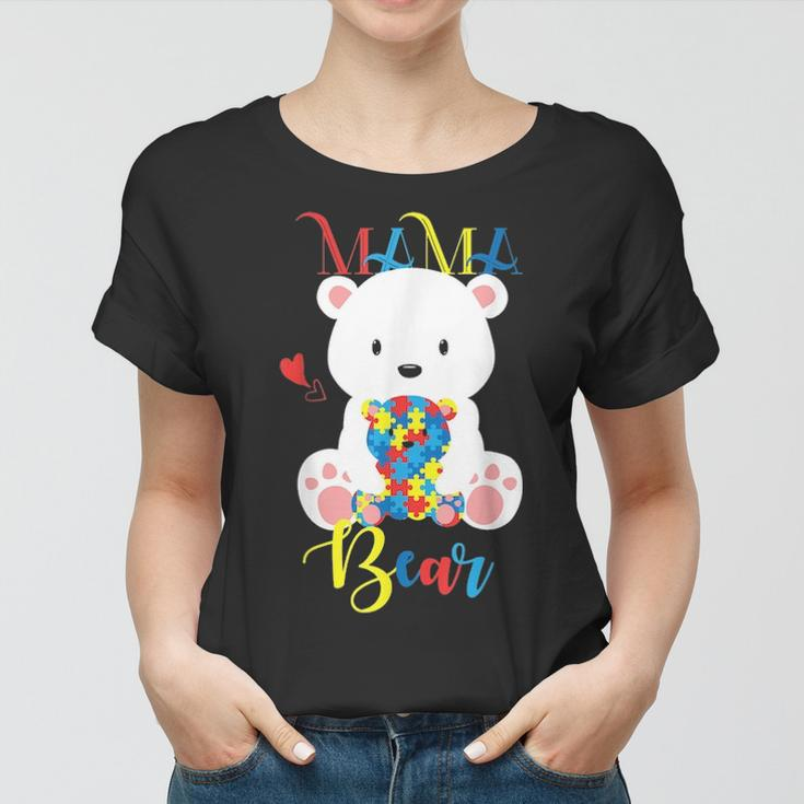 Cute Polar Bear Lovers Mama Bear Autism Mother Puzzle Baby Women T-shirt