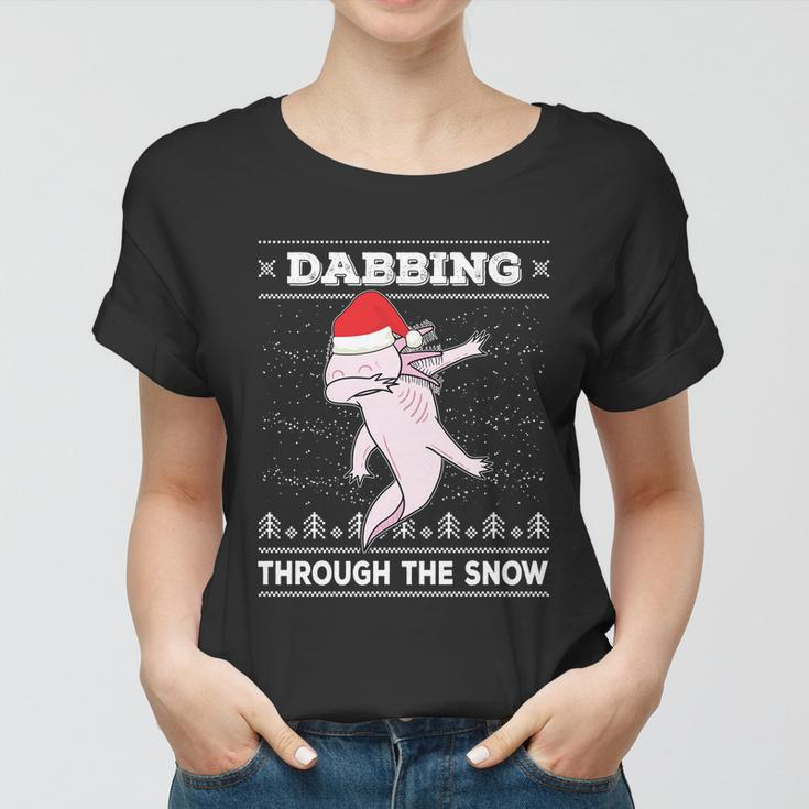Dabbing Through The Snow Dab Axolotl Ugly Christmas Sweater Gift Women T-shirt