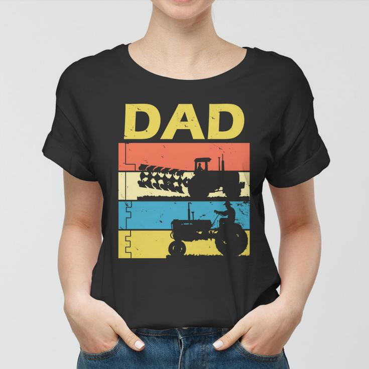 Dad Life Tractor Farmer Retro Tractor Women T-shirt