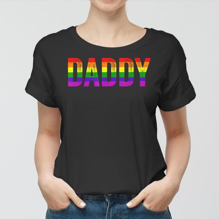 Daddy Lgbt Gay Lesbian Pride Rainbow Support Fathers Day Women T-shirt