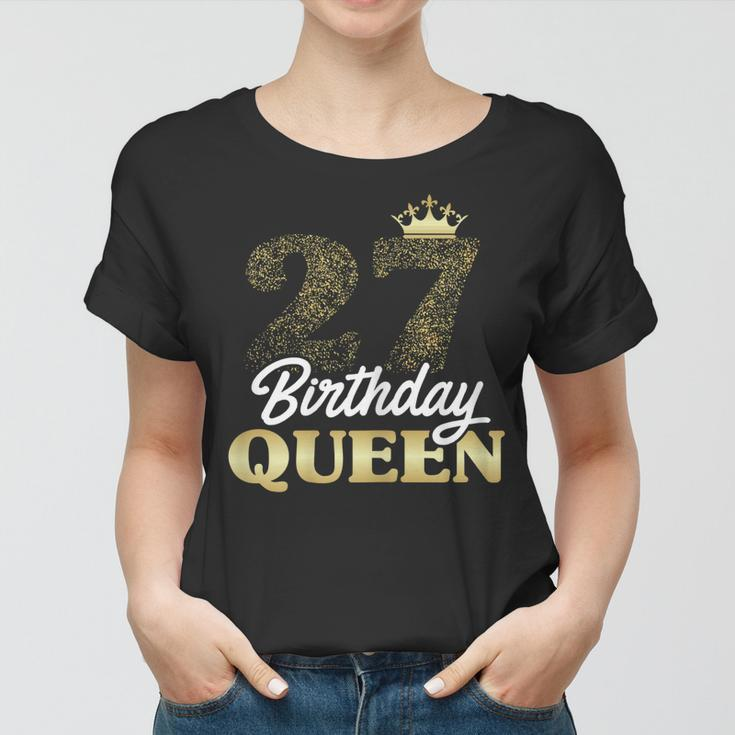 Damen 27. Geburtstag Frauen Tshirt Jahrgang 1995, Birthday Queen mit Krone