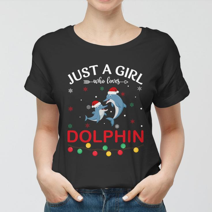 Dolphin Lovers Xmas Pajama Funny Ugly Christmas Sweater Gift Women T-shirt