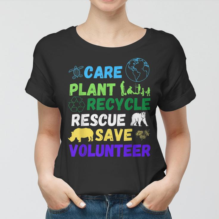 Earth Day 2023 Save Bees Rescue Animals Plant Trees Recycle Women T-shirt