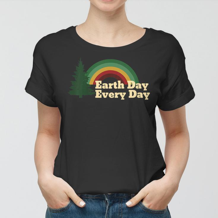 Earth Day Everyday Rainbow Pine Tree Shirt Women T-shirt